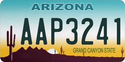 AZ license plate AAP3241