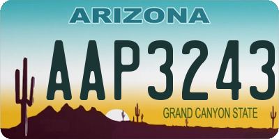 AZ license plate AAP3243