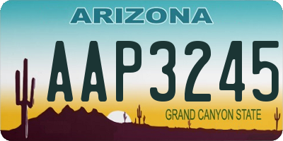 AZ license plate AAP3245