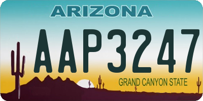 AZ license plate AAP3247