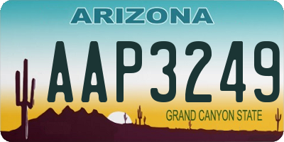 AZ license plate AAP3249