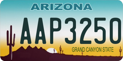 AZ license plate AAP3250