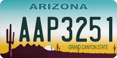 AZ license plate AAP3251