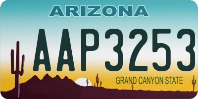 AZ license plate AAP3253