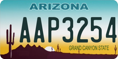 AZ license plate AAP3254