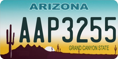 AZ license plate AAP3255