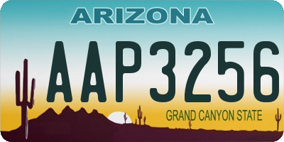 AZ license plate AAP3256