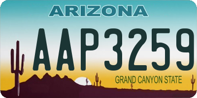 AZ license plate AAP3259