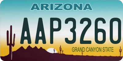 AZ license plate AAP3260