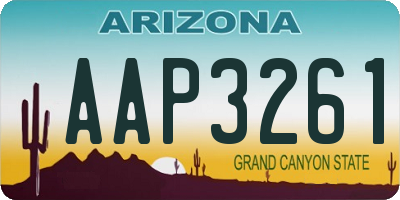 AZ license plate AAP3261