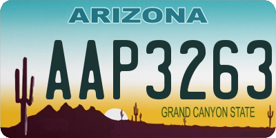 AZ license plate AAP3263
