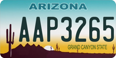 AZ license plate AAP3265