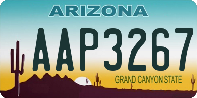 AZ license plate AAP3267