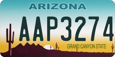 AZ license plate AAP3274