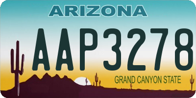 AZ license plate AAP3278