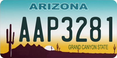 AZ license plate AAP3281