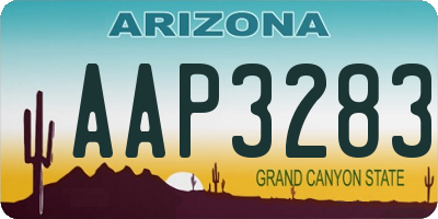 AZ license plate AAP3283