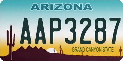 AZ license plate AAP3287