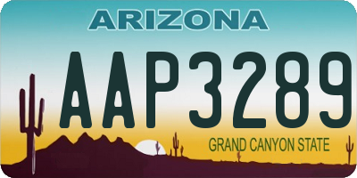 AZ license plate AAP3289