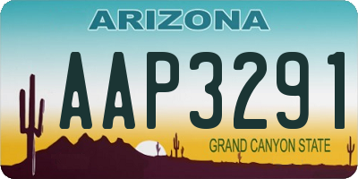 AZ license plate AAP3291