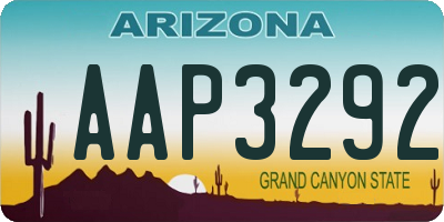 AZ license plate AAP3292