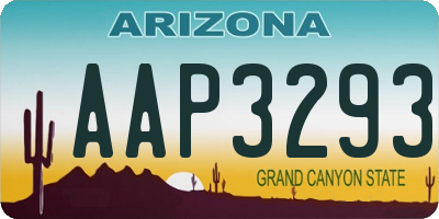 AZ license plate AAP3293