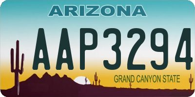 AZ license plate AAP3294