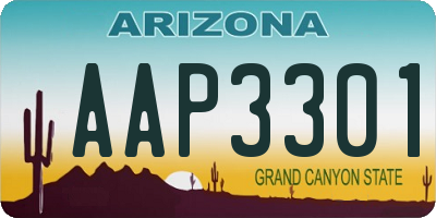 AZ license plate AAP3301