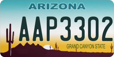 AZ license plate AAP3302