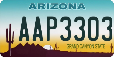 AZ license plate AAP3303