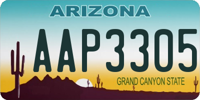 AZ license plate AAP3305