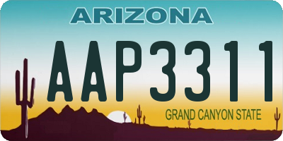 AZ license plate AAP3311