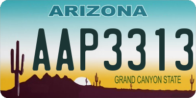 AZ license plate AAP3313