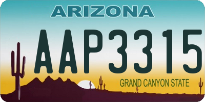 AZ license plate AAP3315