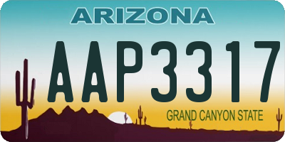 AZ license plate AAP3317