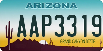 AZ license plate AAP3319