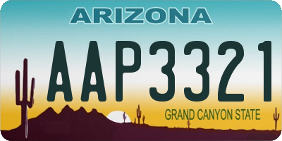 AZ license plate AAP3321