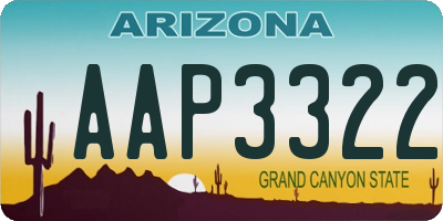 AZ license plate AAP3322