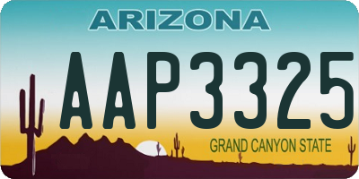 AZ license plate AAP3325