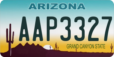 AZ license plate AAP3327