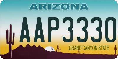 AZ license plate AAP3330