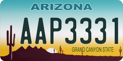 AZ license plate AAP3331