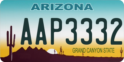 AZ license plate AAP3332