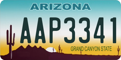 AZ license plate AAP3341