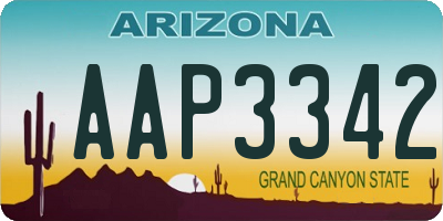 AZ license plate AAP3342