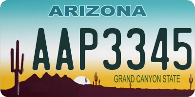 AZ license plate AAP3345
