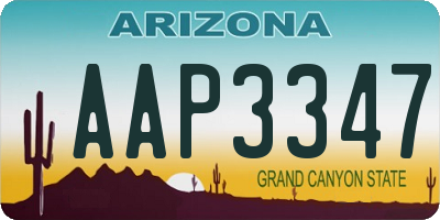 AZ license plate AAP3347