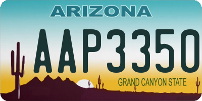 AZ license plate AAP3350