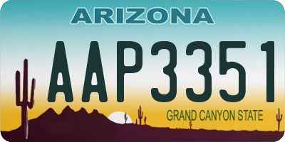 AZ license plate AAP3351