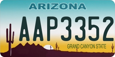 AZ license plate AAP3352